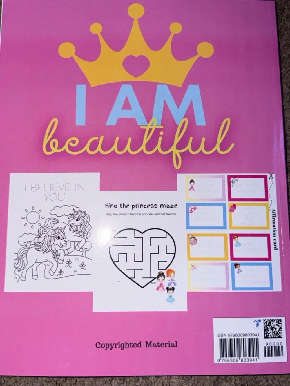 I Am Amazing Unicorn Coloring Activity Book for Kids - Pink